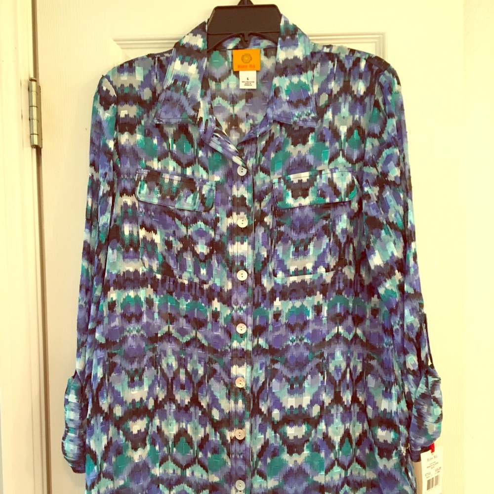 Blue multicolored tunic